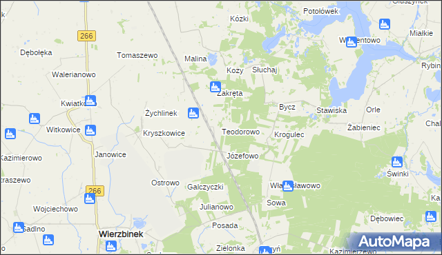 mapa Teodorowo gmina Piotrków Kujawski, Teodorowo gmina Piotrków Kujawski na mapie Targeo