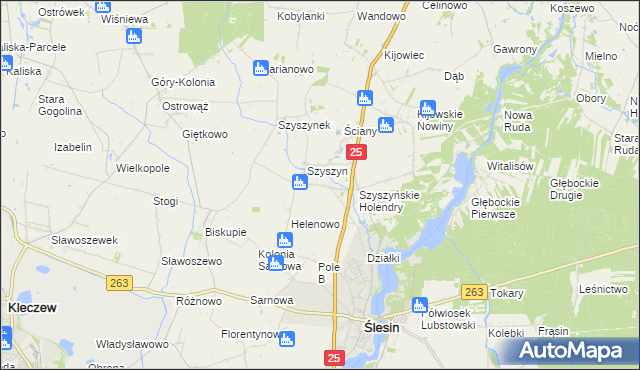 mapa Teodorowo gmina Ślesin, Teodorowo gmina Ślesin na mapie Targeo