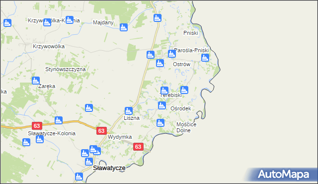 mapa Terebiski, Terebiski na mapie Targeo