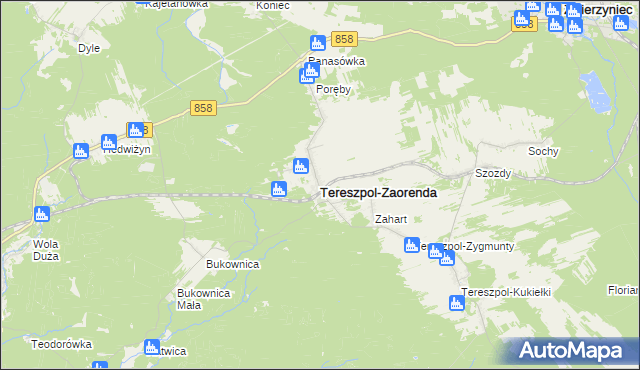 mapa Tereszpol-Zaorenda, Tereszpol-Zaorenda na mapie Targeo