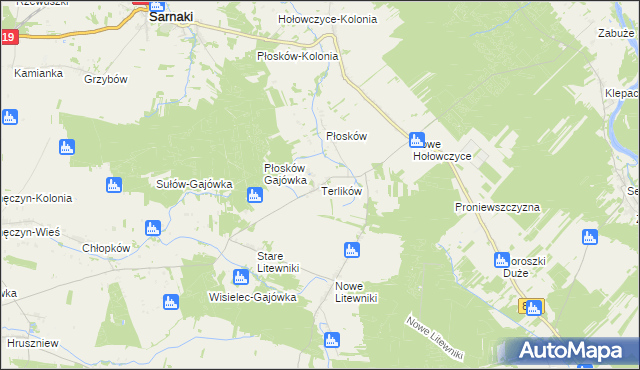 mapa Terlików, Terlików na mapie Targeo