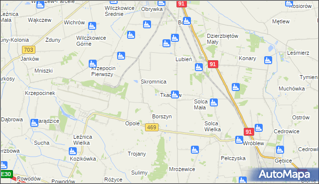 mapa Tkaczew, Tkaczew na mapie Targeo