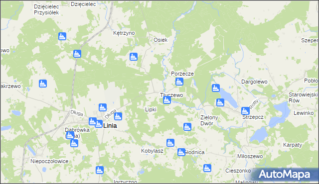 mapa Tłuczewo, Tłuczewo na mapie Targeo