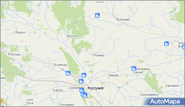 mapa Tłukawy, Tłukawy na mapie Targeo