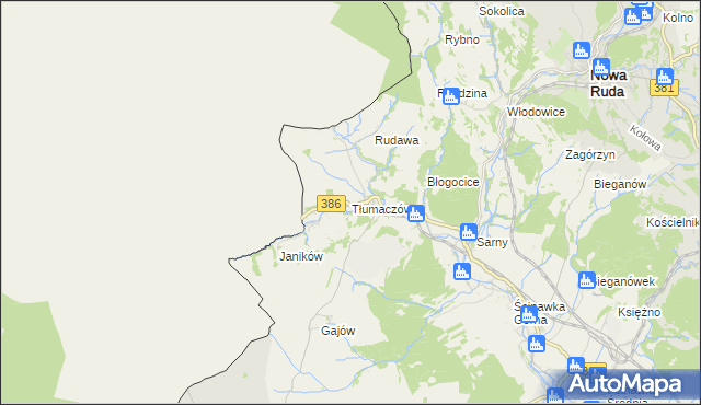 mapa Tłumaczów, Tłumaczów na mapie Targeo