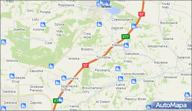 mapa Tochołów, Tochołów na mapie Targeo