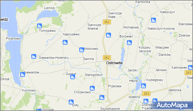 mapa Tomaszewo gmina Ostrowite, Tomaszewo gmina Ostrowite na mapie Targeo