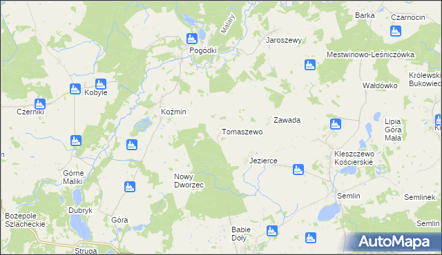 mapa Tomaszewo gmina Zblewo, Tomaszewo gmina Zblewo na mapie Targeo