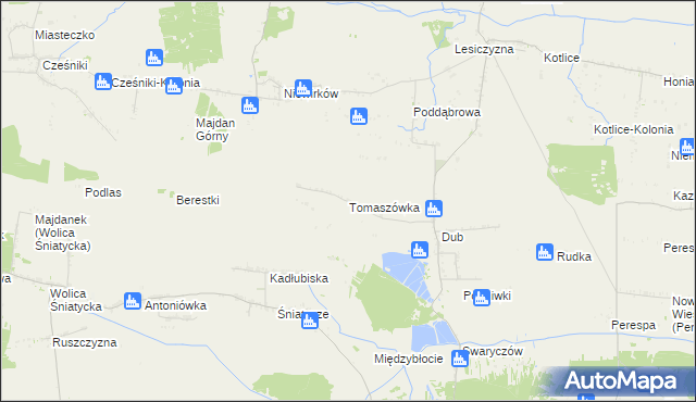 mapa Tomaszówka gmina Komarów-Osada, Tomaszówka gmina Komarów-Osada na mapie Targeo