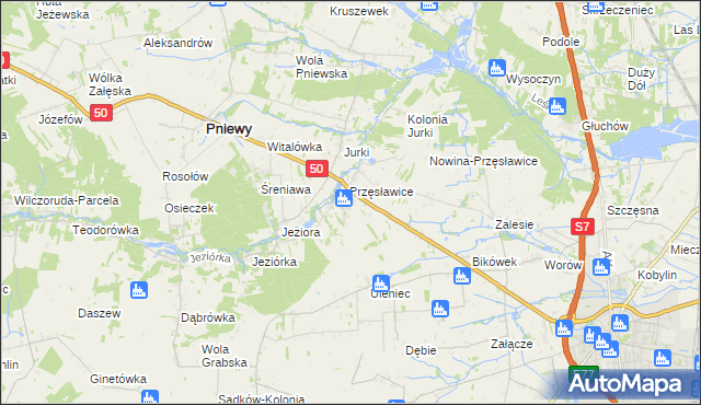 mapa Tomaszówka gmina Pniewy, Tomaszówka gmina Pniewy na mapie Targeo