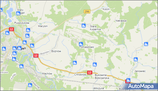 mapa Tomaszowo, Tomaszowo na mapie Targeo