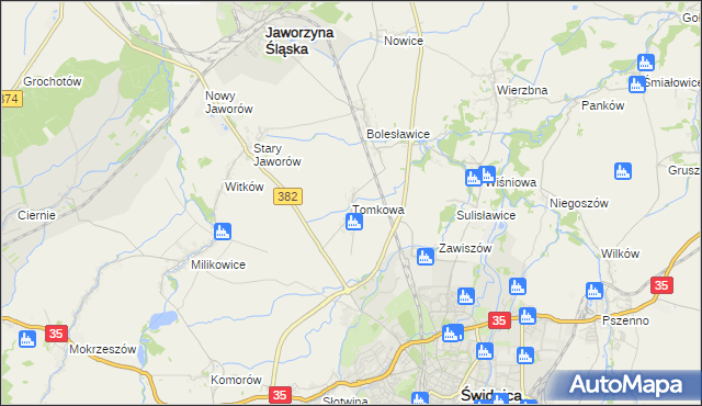 mapa Tomkowa, Tomkowa na mapie Targeo