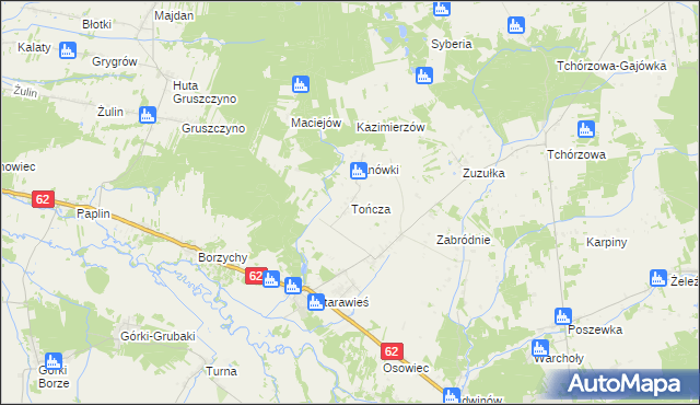 mapa Tończa gmina Liw, Tończa gmina Liw na mapie Targeo