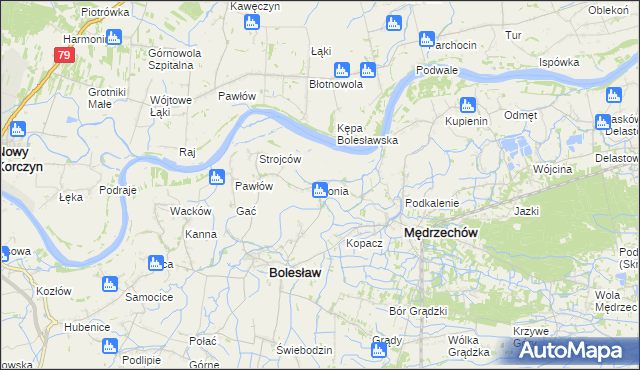 mapa Tonia gmina Bolesław, Tonia gmina Bolesław na mapie Targeo