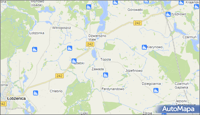 mapa Topola gmina Łobżenica, Topola gmina Łobżenica na mapie Targeo