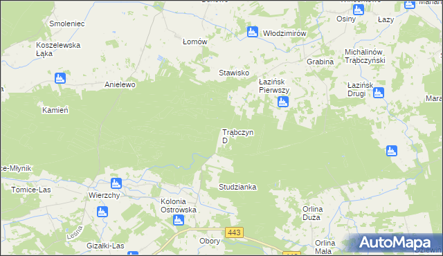 mapa Trąbczyn D, Trąbczyn D na mapie Targeo