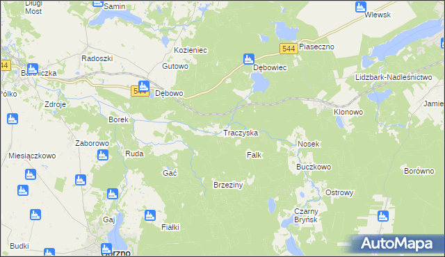 mapa Traczyska, Traczyska na mapie Targeo