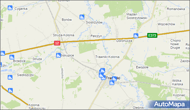 mapa Trawniki-Kolonia, Trawniki-Kolonia na mapie Targeo