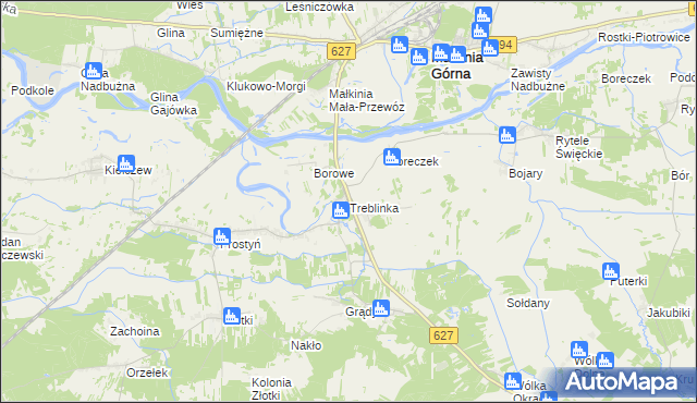 mapa Treblinka, Treblinka na mapie Targeo