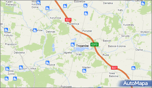 mapa Trojanów powiat garwoliński, Trojanów powiat garwoliński na mapie Targeo