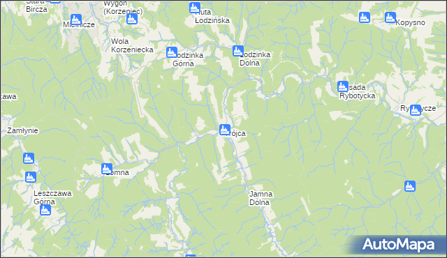 mapa Trójca gmina Ustrzyki Dolne, Trójca gmina Ustrzyki Dolne na mapie Targeo