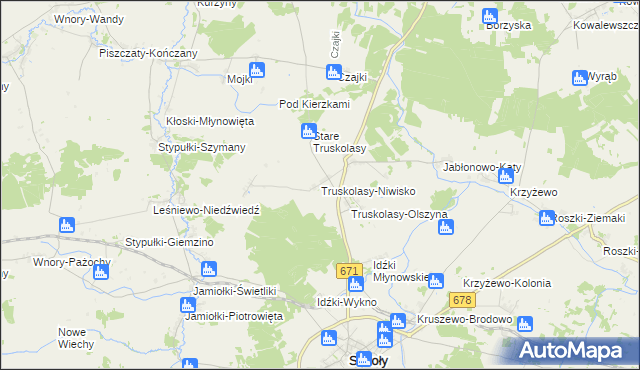 mapa Truskolasy-Niwisko, Truskolasy-Niwisko na mapie Targeo