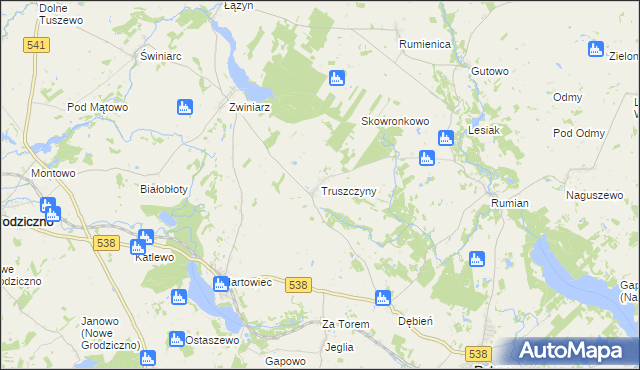 mapa Truszczyny, Truszczyny na mapie Targeo