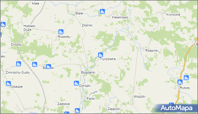 mapa Tryczówka, Tryczówka na mapie Targeo