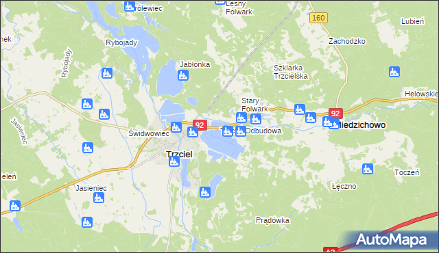 mapa Trzciel-Odbudowa, Trzciel-Odbudowa na mapie Targeo