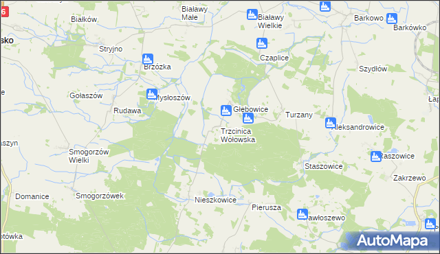 mapa Trzcinica Wołowska, Trzcinica Wołowska na mapie Targeo