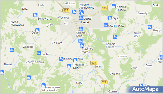 mapa Trzciniec Mały, Trzciniec Mały na mapie Targeo