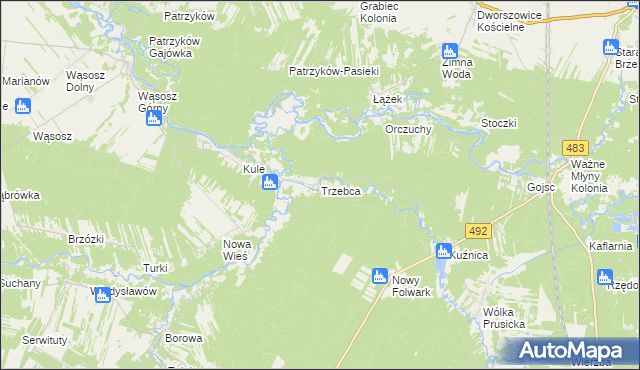 mapa Trzebca, Trzebca na mapie Targeo