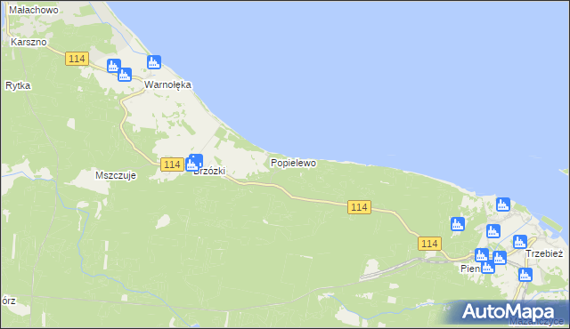 mapa Trzebieradz gmina Nowe Warpno, Trzebieradz gmina Nowe Warpno na mapie Targeo