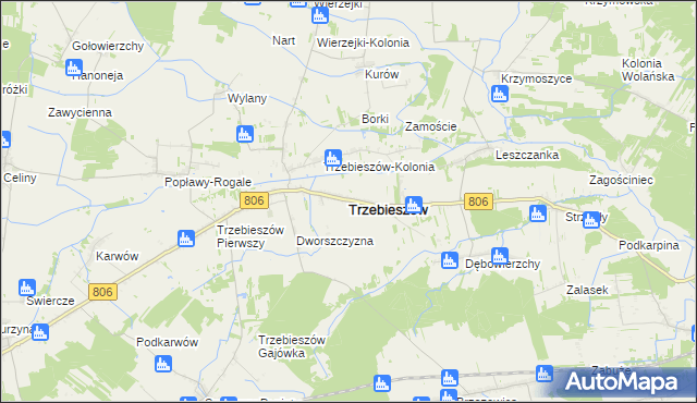 mapa Trzebieszów, Trzebieszów na mapie Targeo