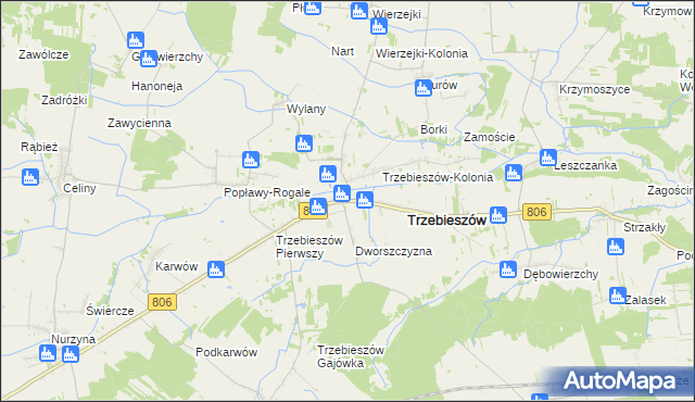 mapa Trzebieszów Drugi, Trzebieszów Drugi na mapie Targeo