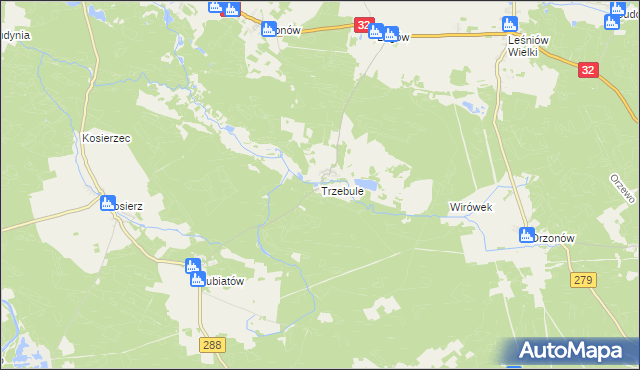 mapa Trzebule, Trzebule na mapie Targeo