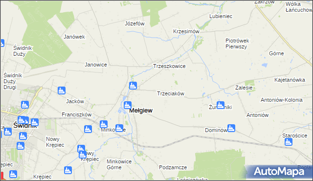mapa Trzeciaków, Trzeciaków na mapie Targeo