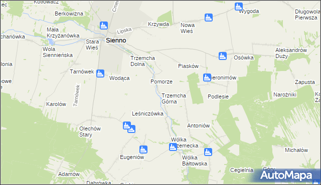 mapa Trzemcha Górna, Trzemcha Górna na mapie Targeo