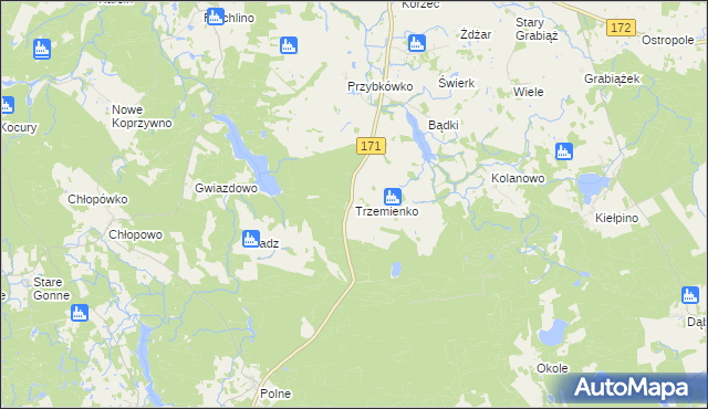 mapa Trzemienko, Trzemienko na mapie Targeo