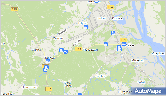 mapa Trzeszczyn, Trzeszczyn na mapie Targeo