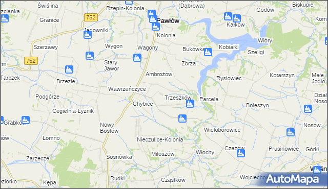 mapa Trzeszków, Trzeszków na mapie Targeo