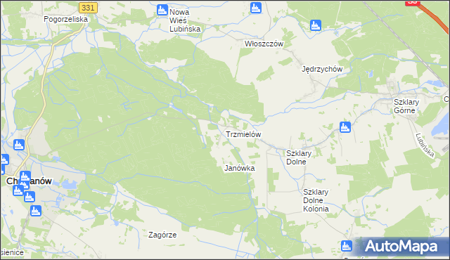 mapa Trzmielów, Trzmielów na mapie Targeo