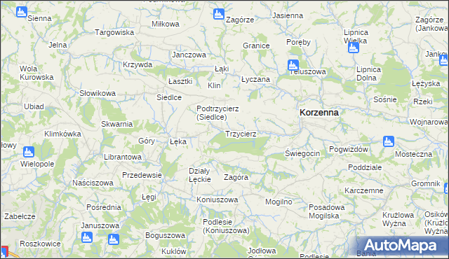 mapa Trzycierz, Trzycierz na mapie Targeo