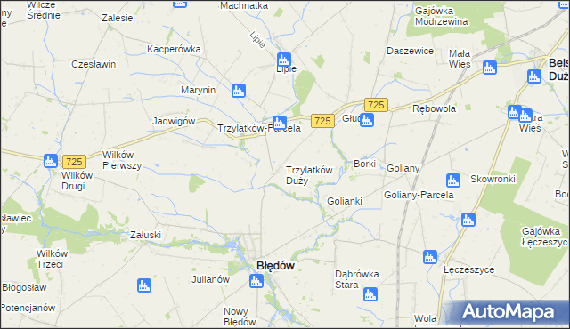 mapa Trzylatków Duży, Trzylatków Duży na mapie Targeo