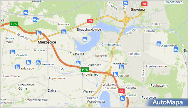 mapa Tuliszów, Tuliszów na mapie Targeo