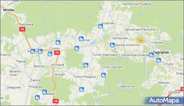 mapa Tumlin-Dąbrówka, Tumlin-Dąbrówka na mapie Targeo