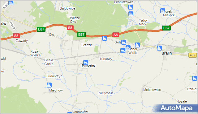 mapa Turkowy, Turkowy na mapie Targeo