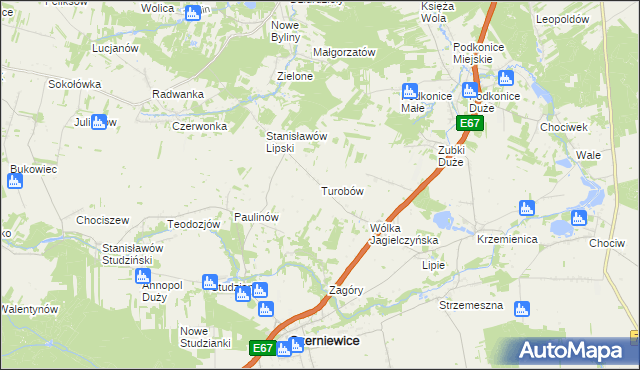 mapa Turobów, Turobów na mapie Targeo