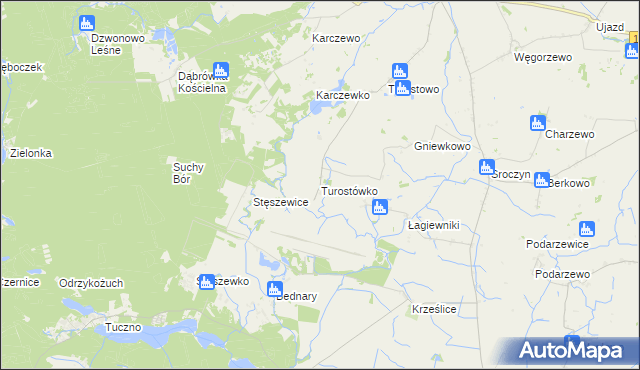 mapa Turostówko, Turostówko na mapie Targeo