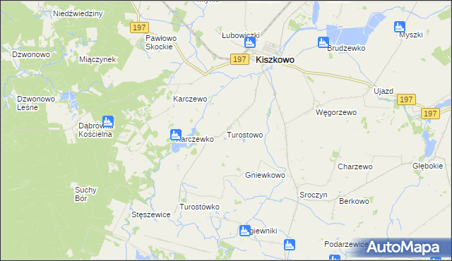 mapa Turostowo, Turostowo na mapie Targeo